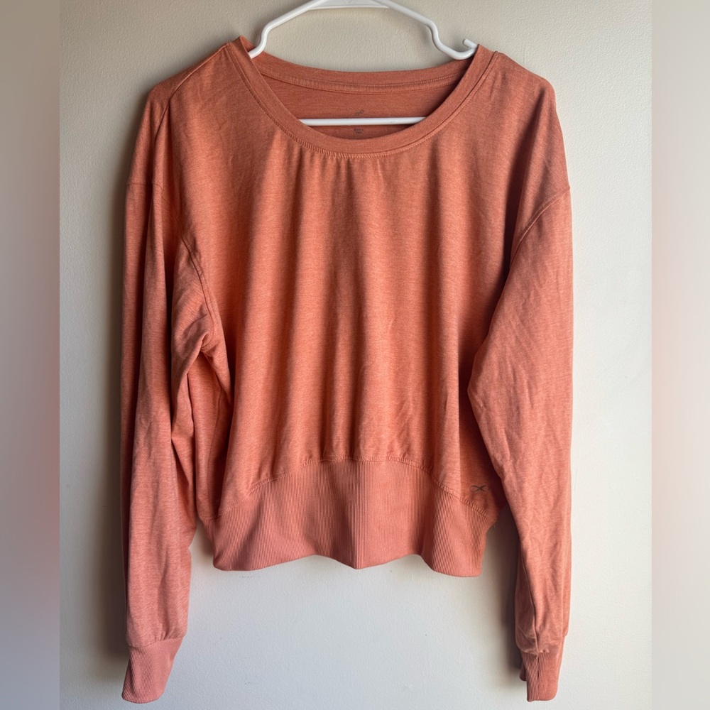 Freely Orange Long Sleeve Workout Top Large